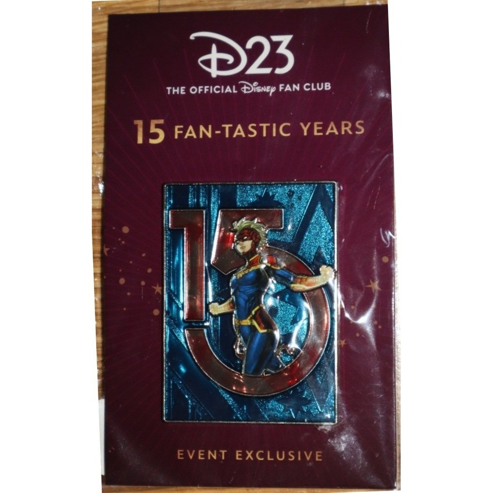 D23 Event Exclusive 2024 Disney 15 Fan-tastic Years CAPTAIN MARVEL Pin NEW